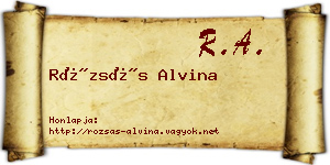Rózsás Alvina névjegykártya